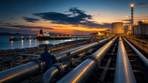 Pipeline logistics corridor connected to a coastal terminal